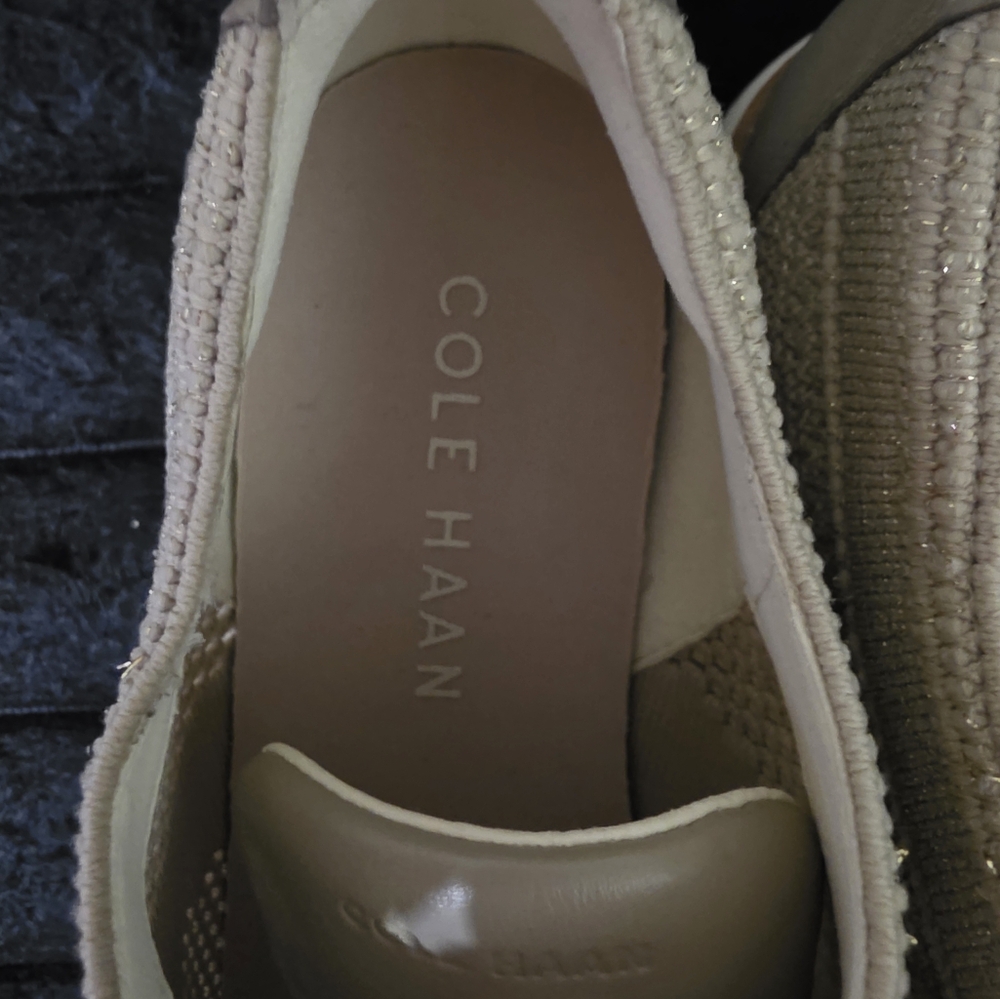 Cole Haan Cream Sneakers with Breathable Knit Design - Picture 4 of 6